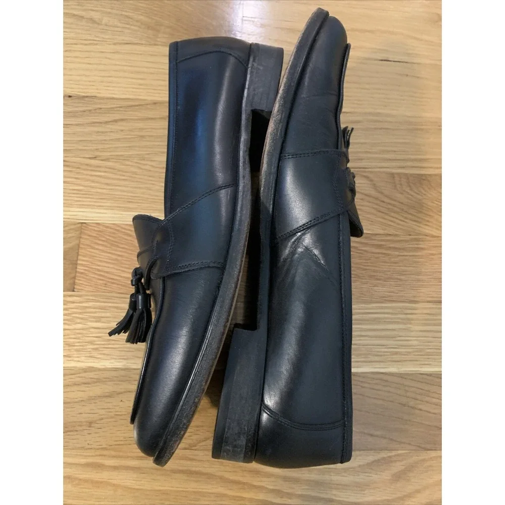 Mens Luciano Rossini Collection ET Wright Slip On Tassel Shoe Italy 11.5 M Black